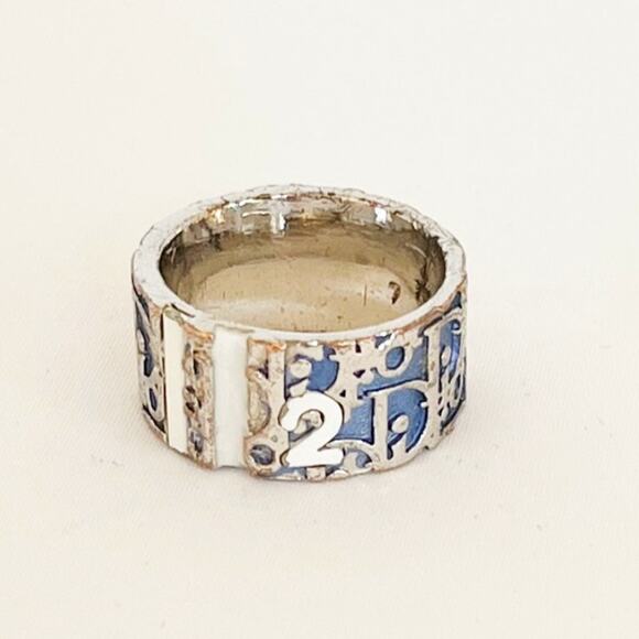 DIOR Trotter No 2 Ring Oblique Band Vintage Circa 2000s - Picture 4 of 11